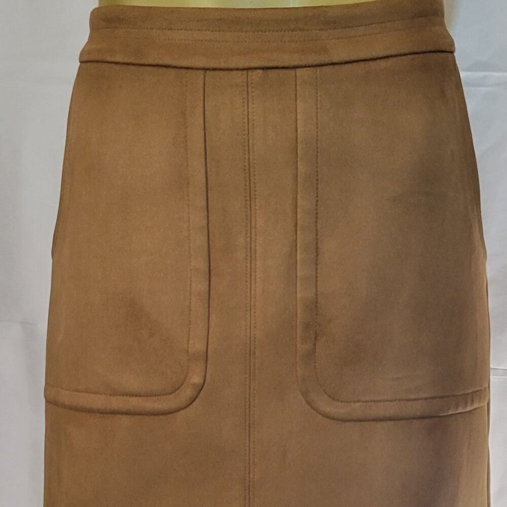 LOFT Faux Suede Midi Pencil Skirt